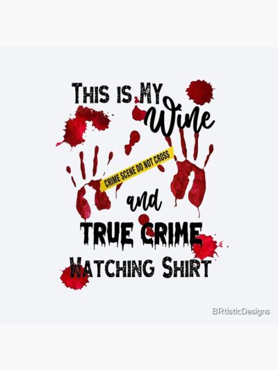 Alternative view of Mwmh True Crime And Wine Design Shower Curtain