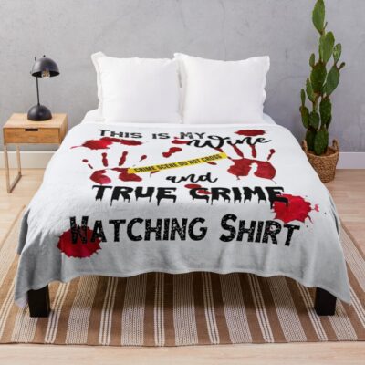 Mwmh True Crime And Wine Design Throw Blanket